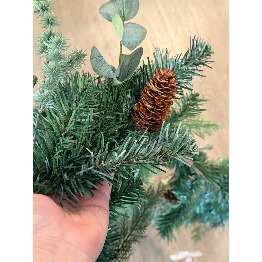 NWT Ashland Christmas Cypress Pinecone & Eucalyptus Garland 12 ft‎ Mantel Rustic